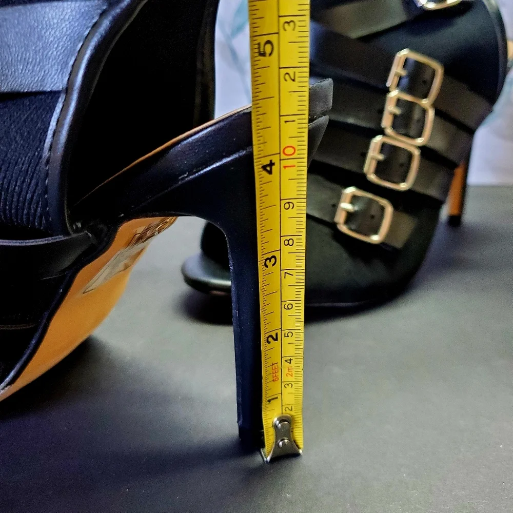 NICOLE MILLER | Boomer Strappy Peep Toe Heel sz 8 - Picture 6 of 7